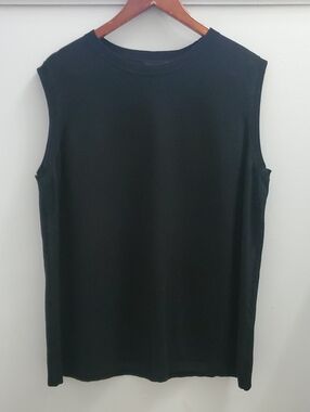 August Silk Classic Black Sleeveless Knit Top Silk Blend Size 2X